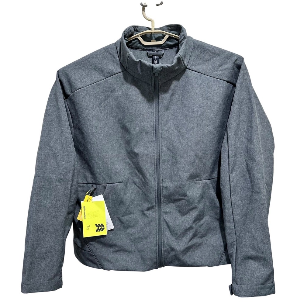 All in Motion Mens Softshell Jacket XXL Heathered Gray Water‎ Wind Resistant NEW